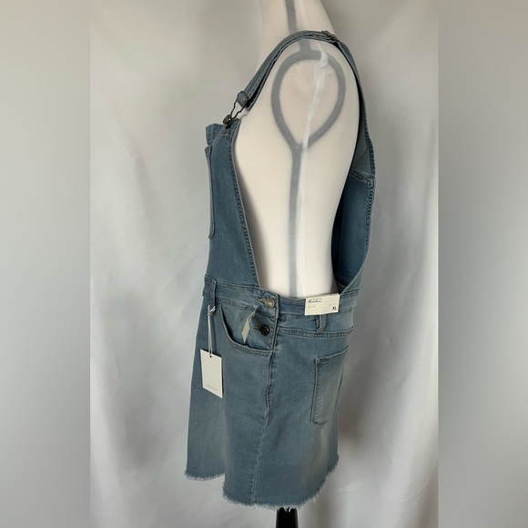 NWT - KanCan Denim Bib Overall Unhemmed Dress - Blue - Size XL - Picture 2 of 8